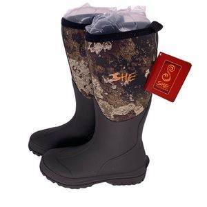 she outdoor camo utility waterproof rubber boots for ladies